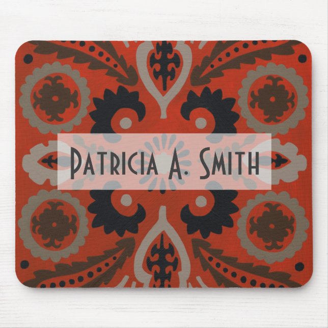Lägg till ditt namn | Cinnabar Suzani II Musmatta (Framsidan)