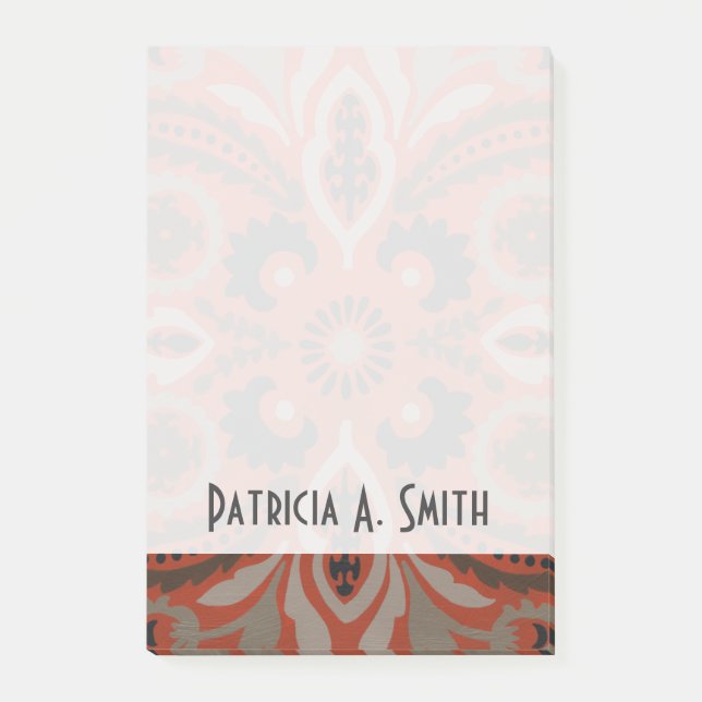 Lägg till ditt namn| Cinnabar Suzani II Post-it Block (Framsida)