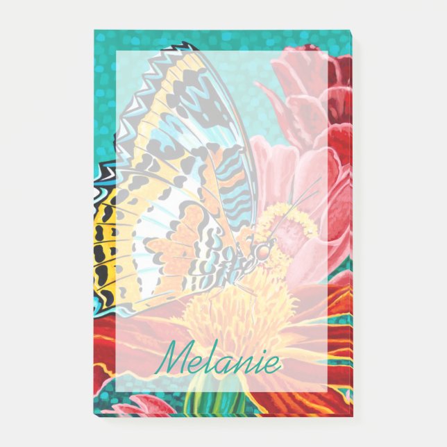 Lägg till ditt namn | Dumpad fjäril I Post-it Block (Framsida)