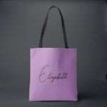 Lägg till ditt namn eller din Mors dag-presentatör Tygkasse<br><div class="desc">Byt ut skripttexten Namn här Elegant Modern Minimalistisk designtypografi mall Mors dag Lavender Shopping Shoulder Tote Bag.</div>