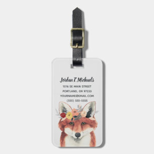 Lägg till ditt namn Flower Krona Forester Fox Bagagebricka