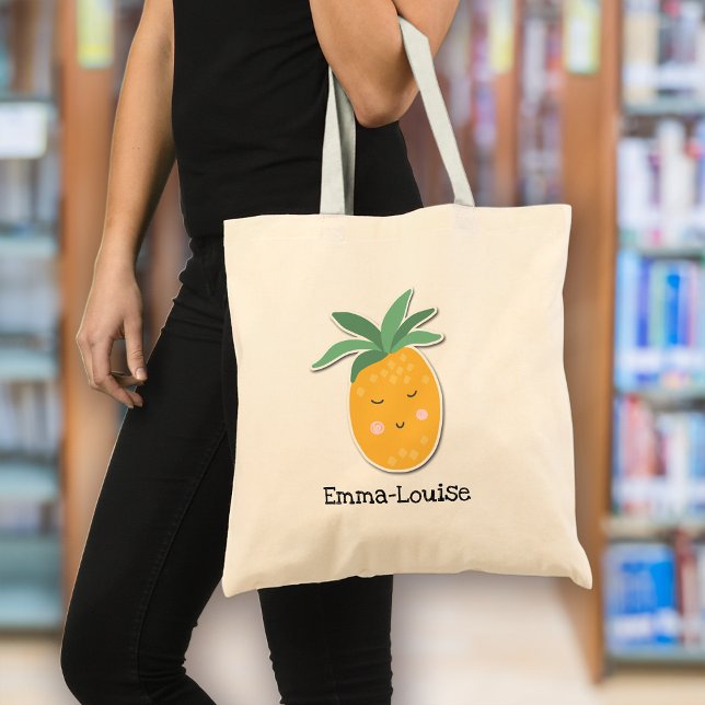 Lägg till ditt namn genom att tillfoga ananas tygkasse (Skapare uppladdad)