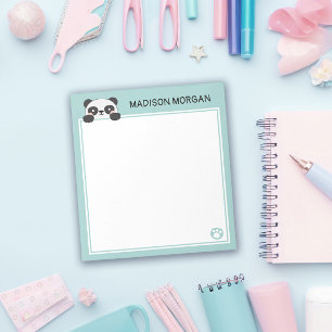 Lägg till ditt namn genom att turkos Cute Panda Be Anteckningsblock