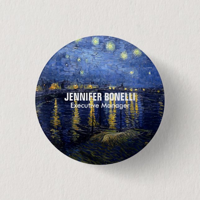 Lägg till ditt namn genom att Van Gogh Starry Nigh Knapp (Framsida)
