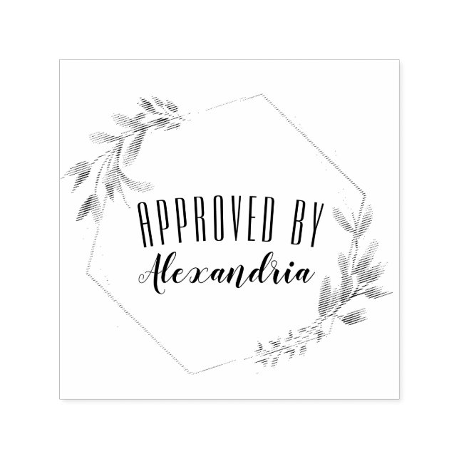 Lägg till ditt namn godkänt av självfärgande stämpel (Design)