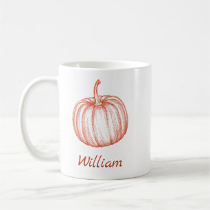 Lägg till ditt namn Halloween Fall Pumpkin Kaffemugg