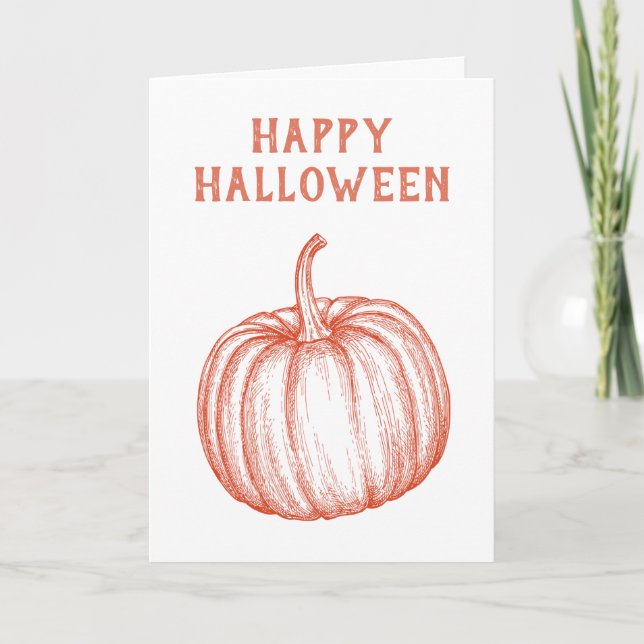 Lägg till ditt namn Happy halloween Pumpkin Helgkort (Framsida)