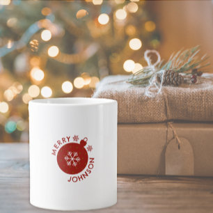 Lägg till ditt namn Helgdag Snöflake Specialty Mug Jumbo Mugg