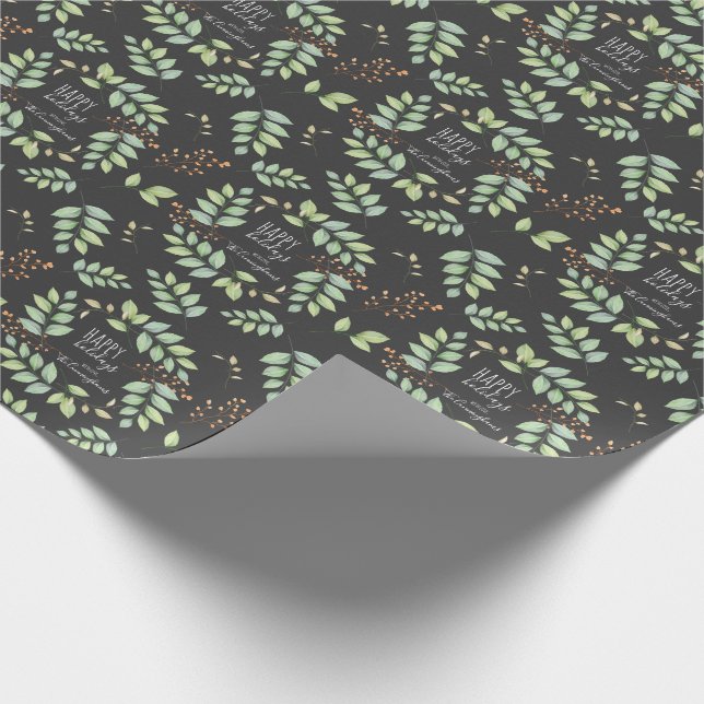 Lägg till ditt namn | Helgdagar för Grönt av vatte Presentpapper (Hörn)