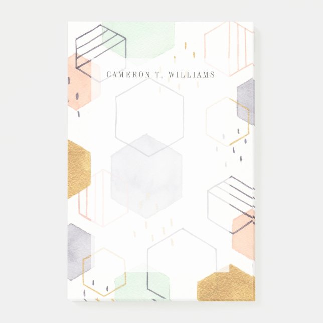 Lägg till ditt namn | Hex Scatter Post-it Block (Framsida)