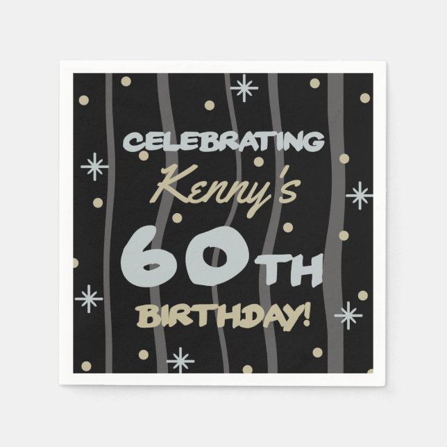 Lägg till ditt namn i 60:e Födelsedagsfesten Pappersservett (Framsidan)