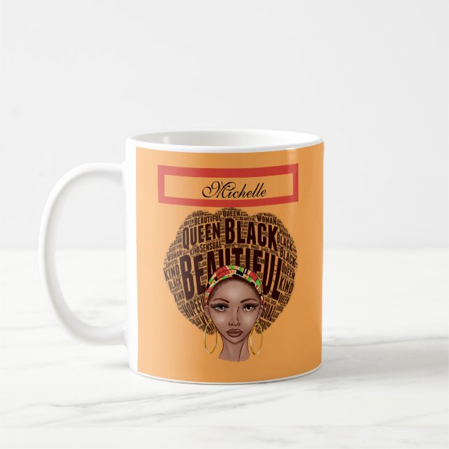 Lägg till ditt namn i African American Woman Kaffemugg (Vänster)