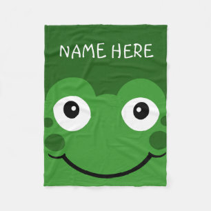Lägg till ditt namn i anpassningsbar Frog Fleecefilt