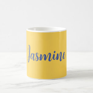 Lägg till ditt namn i dagens minimalistiska Gult Kaffemugg
