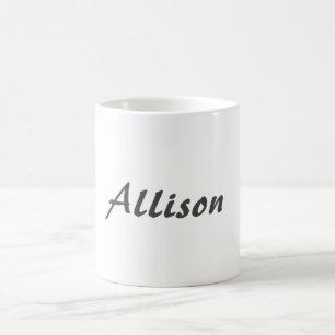 Lägg till ditt namn i Modern Minimalist White Kaffemugg