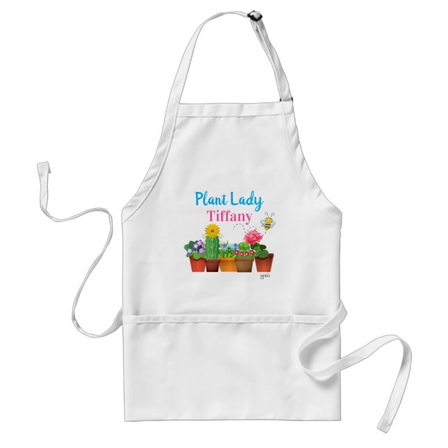 Lägg till ditt namn i Plant Dam/Garden Stil Förkläde (Framsidan)