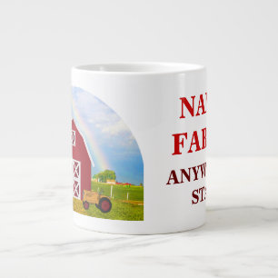 Lägg till ditt namn i Red Barn med Blå himmel Jumbo Mugg