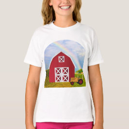Lägg till ditt namn i Red Barn med Blå himmel T Shirt