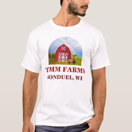 Lägg till ditt namn i Red Barn med Blå himmel Tee Shirt