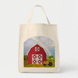 Lägg till ditt namn i Red Barn med Blå himmel Tygkasse