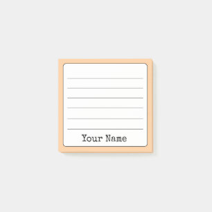 Lägg till ditt namn ifyllt genom att ange ett namn post-it block