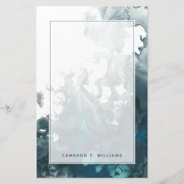 Lägg till ditt namn| Indigo Tempest Brevpapper (Framsida)