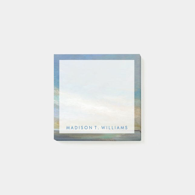 Lägg till ditt namn | Kustmoln med oceanen Post-it Block (Framsida)