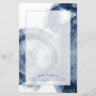 Lägg till ditt namn Kvarnar - Inky Blue Circles Brevpapper