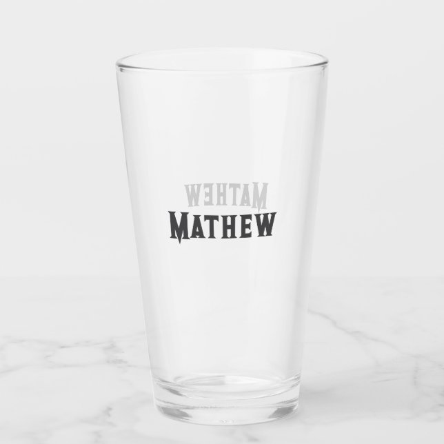 lägg till ditt namn "lett" glaskopp (Framsida)