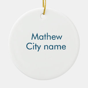 lägg till ditt namn "lett" julgransprydnad keramik