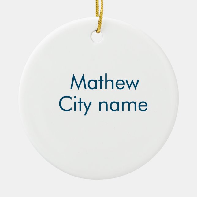 lägg till ditt namn "lett" julgransprydnad keramik (Framsidan)