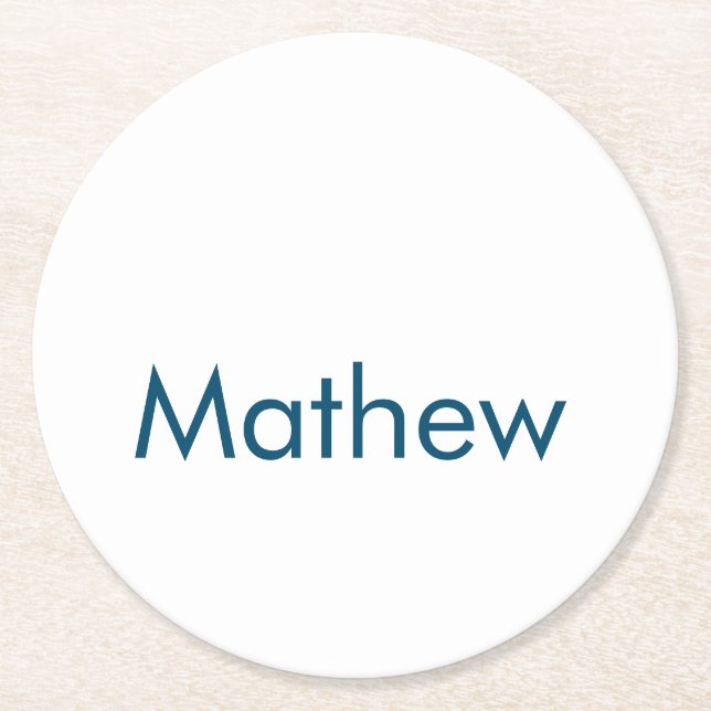 lägg till ditt namn "lett" underlägg papper rund (Framsidan)