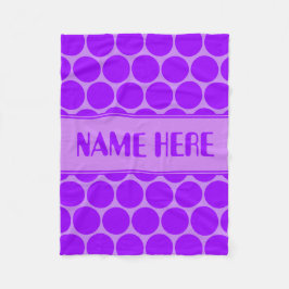 Lägg till ditt namn Lila Polka Dot Mönster Fleecefilt