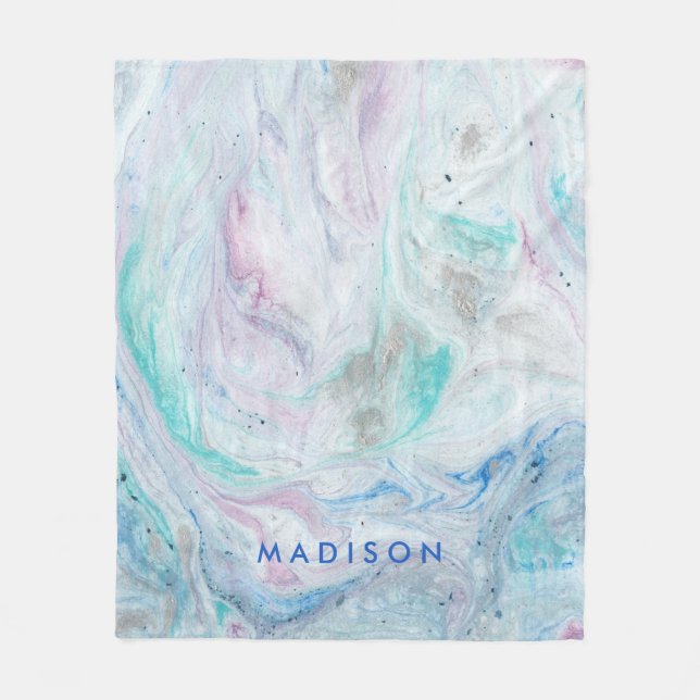 Lägg till ditt namn | Marble I Fleecefilt (Framsidan)