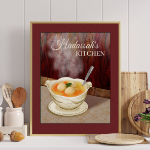 Lägg till ditt namn Matzah Boll Soppa Kitchen Art  Poster