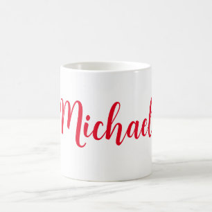 Lägg till ditt namn med det moderna minimalistvita kaffemugg
