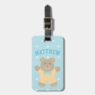 Lägg till ditt namn med hjälp av Cute Animal Grizz Bagagebricka