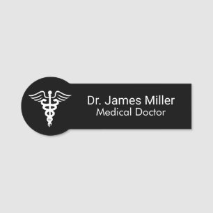 Lägg till ditt namn Medicinsk Caduceus-symbol, sva Namnbricka