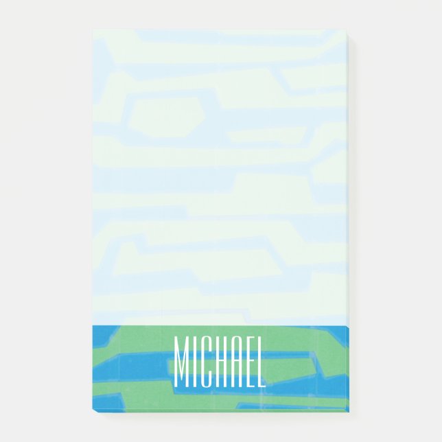 Lägg till ditt namn | Modern krets V Post-it Block (Framsida)