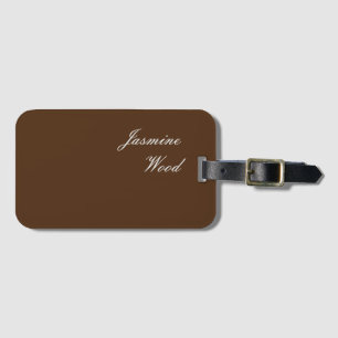 Lägg till ditt namn Modern Minimalist Brown Bagagebricka