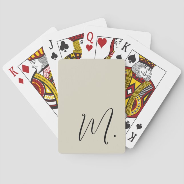 Lägg till ditt namn, Modern Monogram, inledande ka Casinokort (Baksidan)