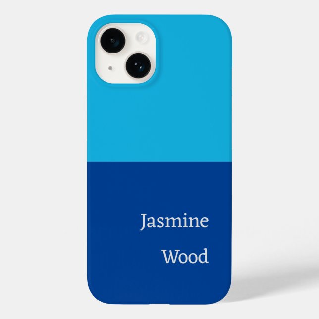 Lägg till ditt namn - modernt, minimalistiskt blåt (Baksida)