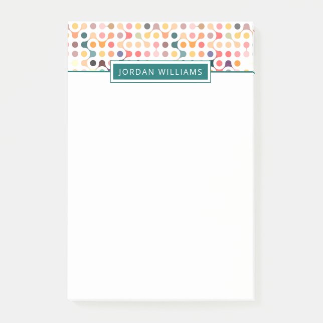 Lägg till ditt namn | Molekylstruktur Mönster Post-it Block (Framsida)