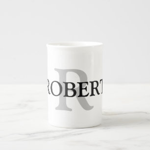 lägg till ditt namn MONOGRAM-MARSKALKAR Benporslin Mugg