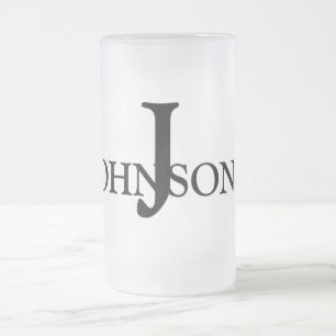 lägg till ditt namn MONOGRAM-MARSKALKAR Frostat Ölglas