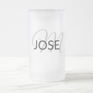 lägg till ditt namn MONOGRAM-MARSKALKAR Frostat Ölglas