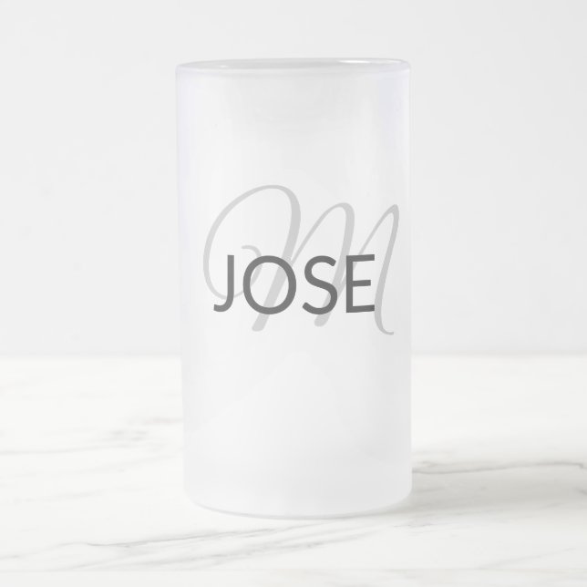 lägg till ditt namn MONOGRAM-MARSKALKAR Frostat Ölglas (Center)
