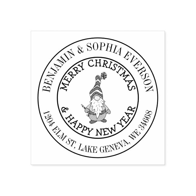 Lägg till ditt namn och Adress-jultomten Stämpel (Tryck)