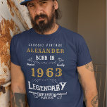 Lägg till ditt namn på födelsedagen 1963, förklari t shirt<br><div class="desc">Fira din 60-årsdag i stil med den här en-i-ett-vänliga t-tröjan från Zazzle! Den här skjortan har en vintage-inspirerad utformning och ett fetstilt utskrift och är säker på att du får en påstående. Lägg till ditt namn och det år du föddes - 1963 - till designen och anpassa den efter dina...</div>