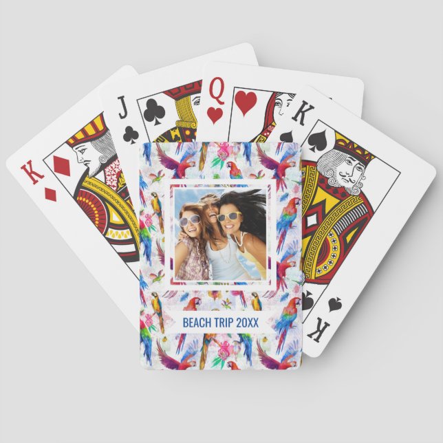 Lägg till ditt namn | Parroter av vattenfärg Stil Casinokort (Baksidan)